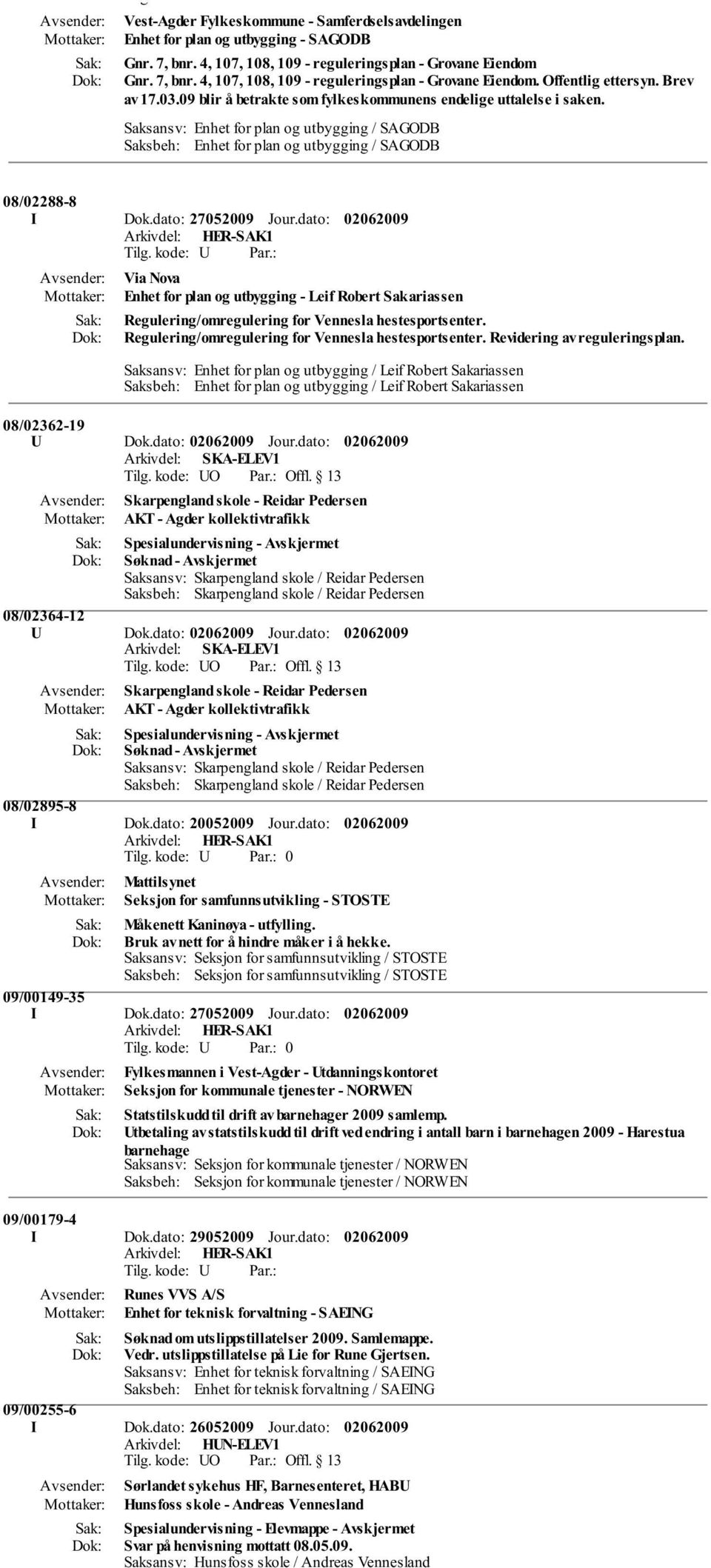 dato: 27052009 Jour.dato: Via Nova Enhet for plan og utbygging - Leif Robert Sakariassen Regulering/omregulering for Vennesla hestesportsenter. Regulering/omregulering for Vennesla hestesportsenter. Revidering av reguleringsplan.