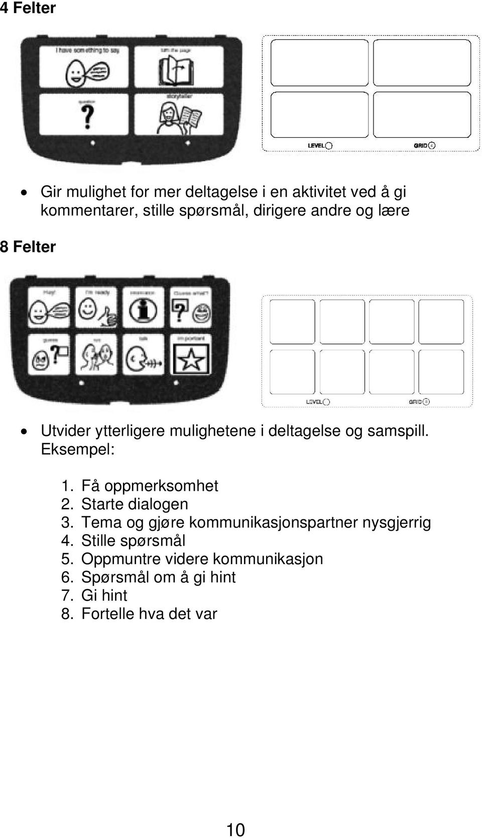 Eksempel: 1. Få oppmerksomhet 2. Starte dialogen 3.