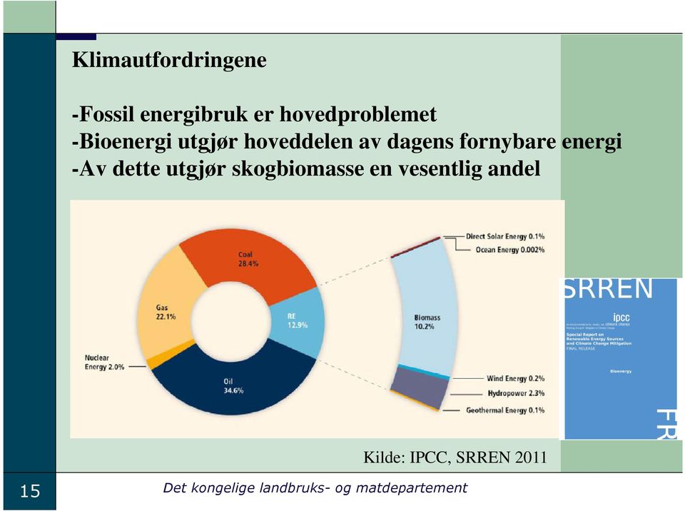 -Av dette utgjør skogbiomasse en vesentlig andel Kilde: