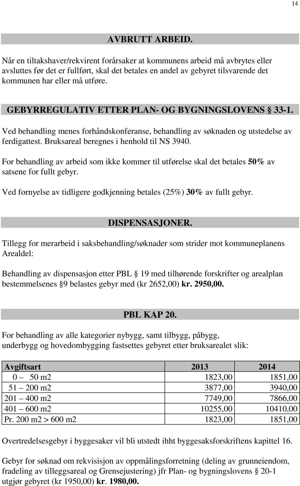 GEBYRREGULATIV ETTER PLAN- OG BYGNINGSLOVENS 33-1. Ved behandling menes forhåndskonferanse, behandling av søknaden og utstedelse av ferdigattest. Bruksareal beregnes i henhold til NS 3940.