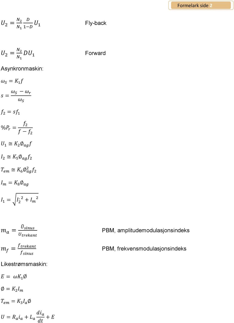 amplitudemodulasjonsindeks PBM,