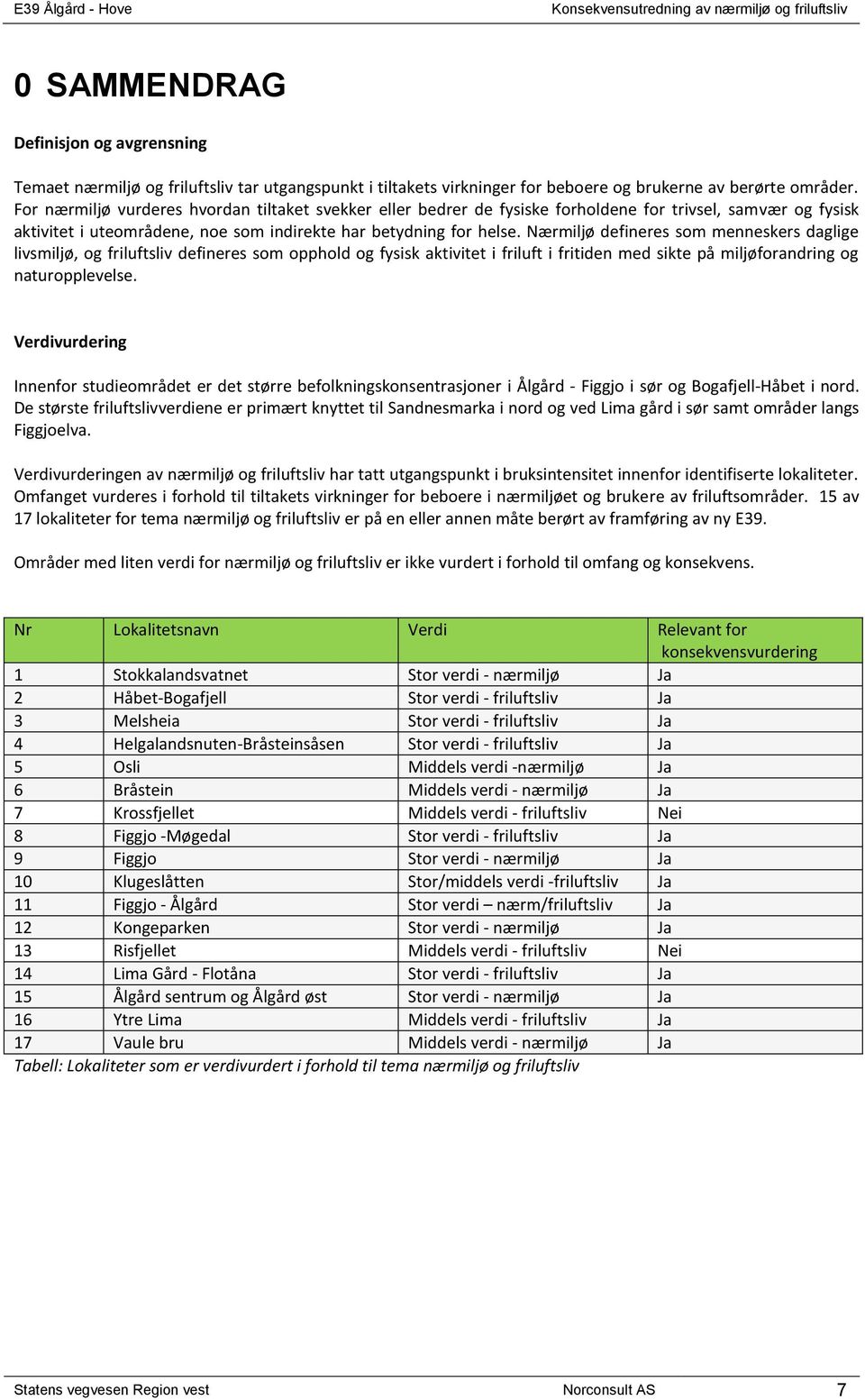 Nærmiljø defineres som menneskers daglige livsmiljø, og friluftsliv defineres som opphold og fysisk aktivitet i friluft i fritiden med sikte på miljøforandring og naturopplevelse.