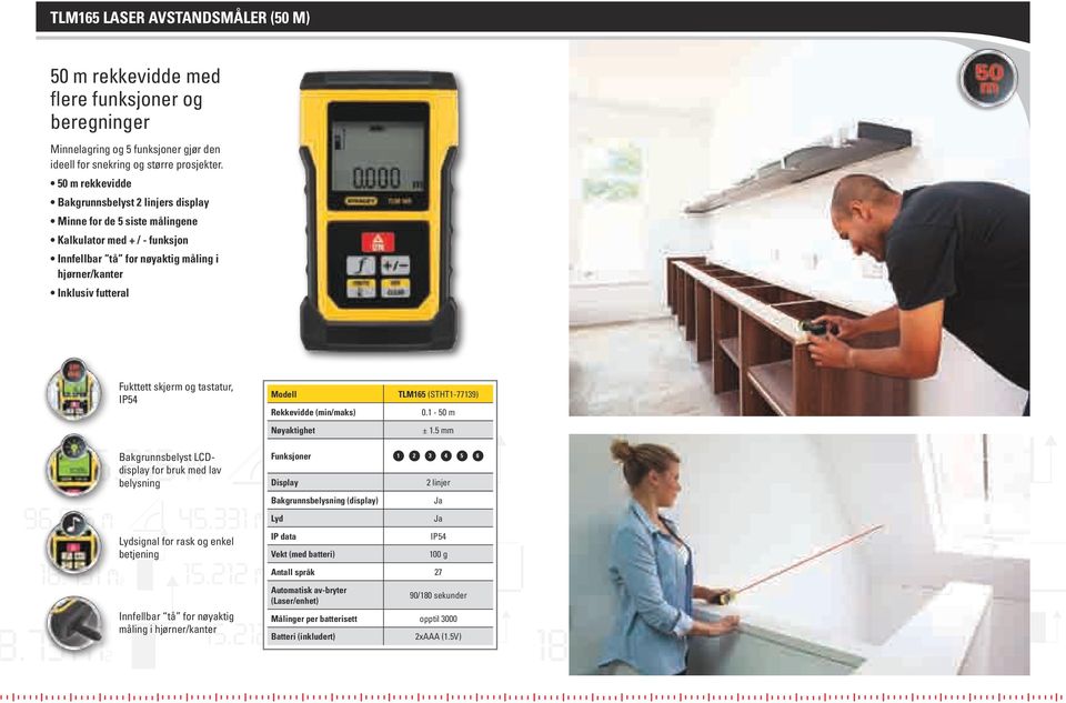 STARTER STANLEY MED PROFESJONELLE JOBBER SORTIMENT TLM165 TLM99 TLM330.  TLM220i - PDF Gratis nedlasting