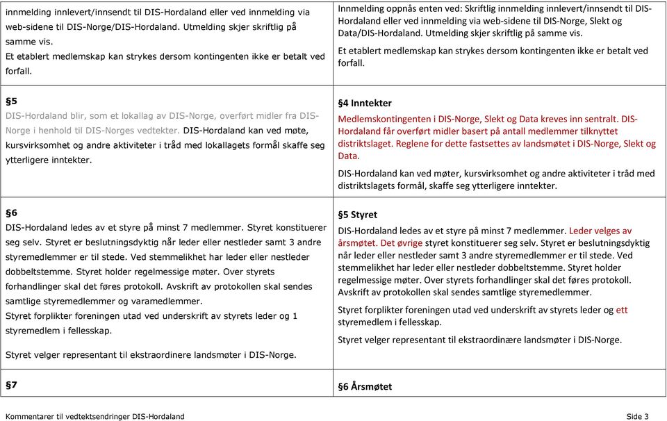 Innmelding oppnås enten ved: Skriftlig innmelding innlevert/innsendt til DIS- Hordaland eller ved innmelding via web-sidene til DIS-Norge, Slekt og Data/DIS-Hordaland.