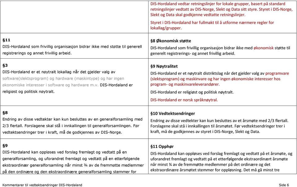 11 DIS-Hordaland som frivillig organisasjon bidrar ikke med støtte til generell registrerings og annet frivillig arbeid.