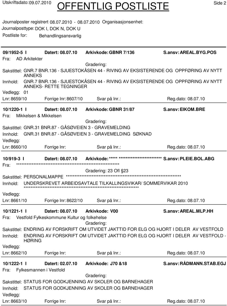 136 - SJUESTOKÅSEN 44 - RIVING AV EKSISTERENDE OG OPPFØRING AV NYTT ANNEKS- RETTE TEGNINGER 01 Lnr: 8659/10 Forrige lnr: 8607/10 Svar på lnr.: Reg.dato: 08.07.10 10/1220-1 I Datert: 08.07.10 Arkivkode:GBNR 31/87 S.