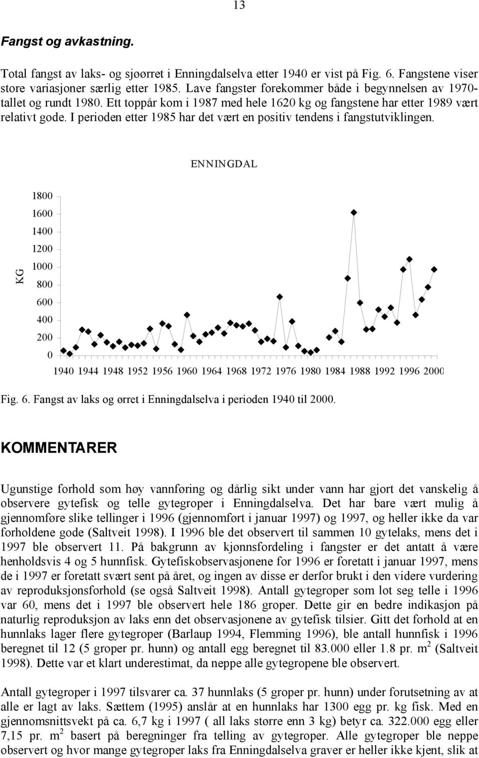 I perioden etter 1985 har det vært en positiv tendens i fangstutviklingen.