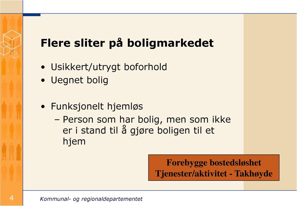 men som ikke er i stand til å gjøre boligen til et hjem