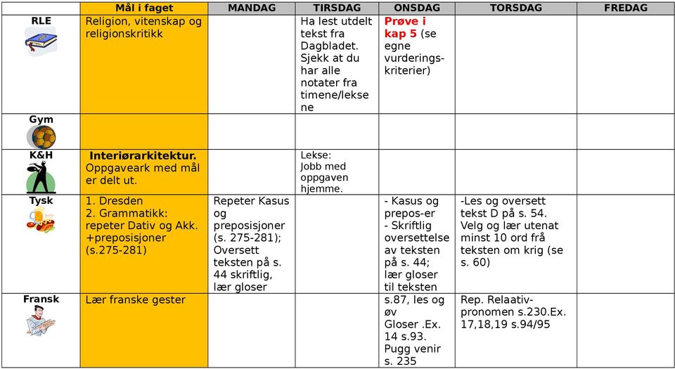 +preposisjoner (s.275-281) Repeter Kasus og preposisjoner (s. 275-281); Oversett teksten på s. 44 skriftlig, lær gloser Lekse: Jobb med oppgaven hjemme.