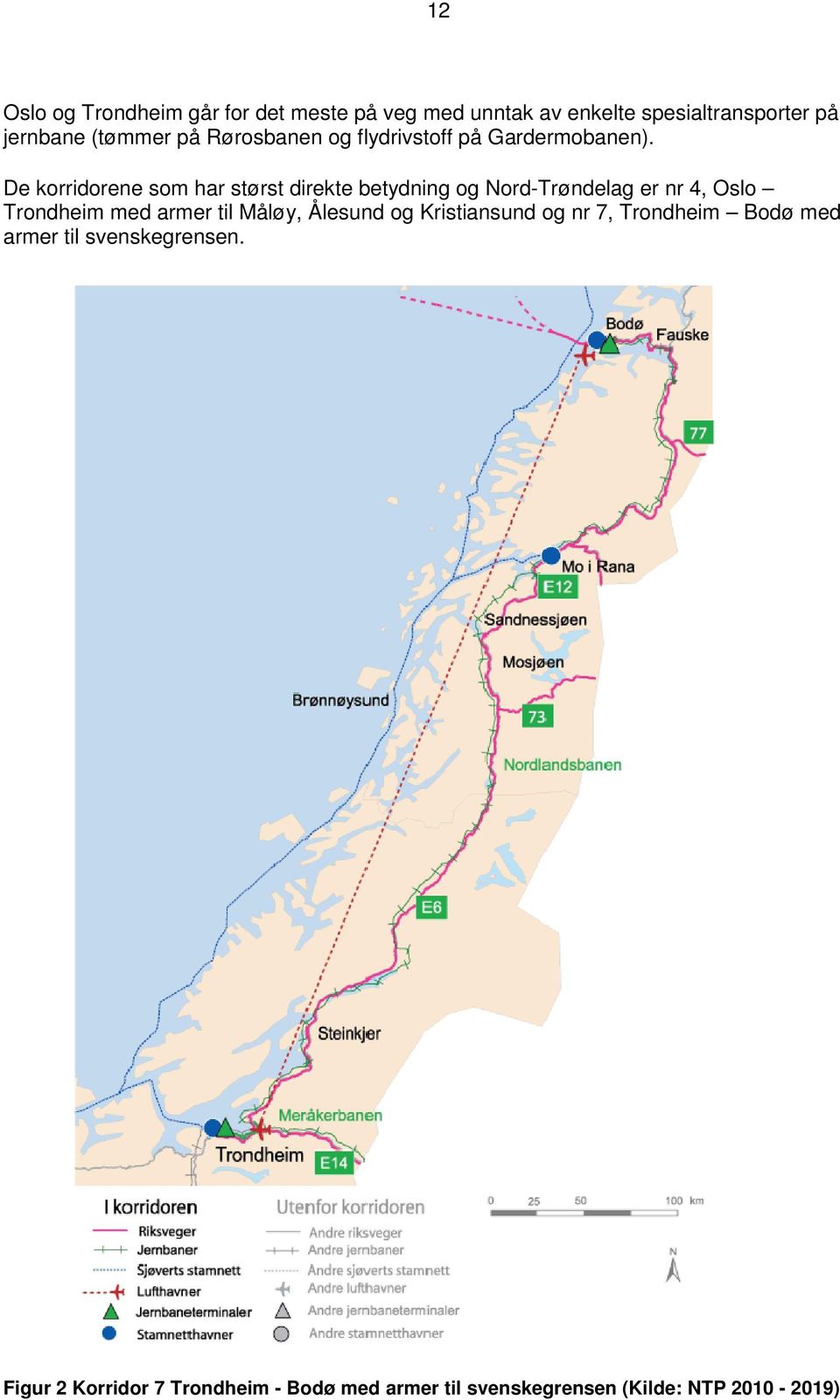 De korridorene som har størst direkte betydning og Nord-Trøndelag er nr 4, Oslo Trondheim med armer til