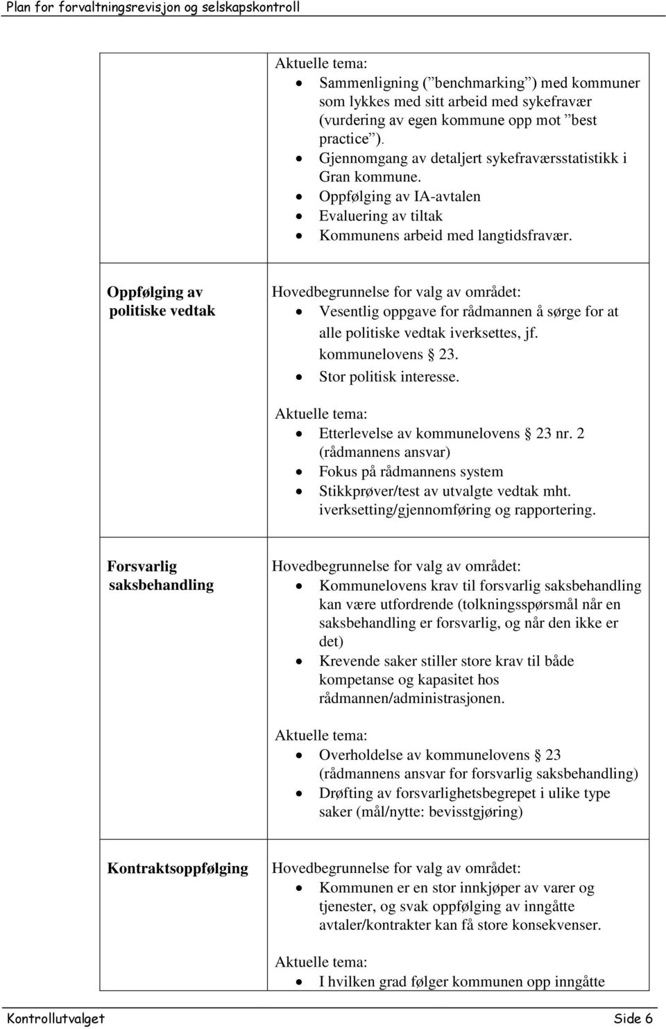 kommunelovens 23. Stor politisk interesse. Etterlevelse av kommunelovens 23 nr. 2 (rådmannens ansvar) Fokus på rådmannens system Stikkprøver/test av utvalgte vedtak mht.