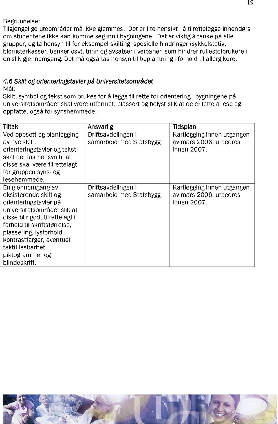 rullestolbrukere i en slik gjennomgang. Det må også tas hensyn til beplantning i forhold til allergikere. 4.