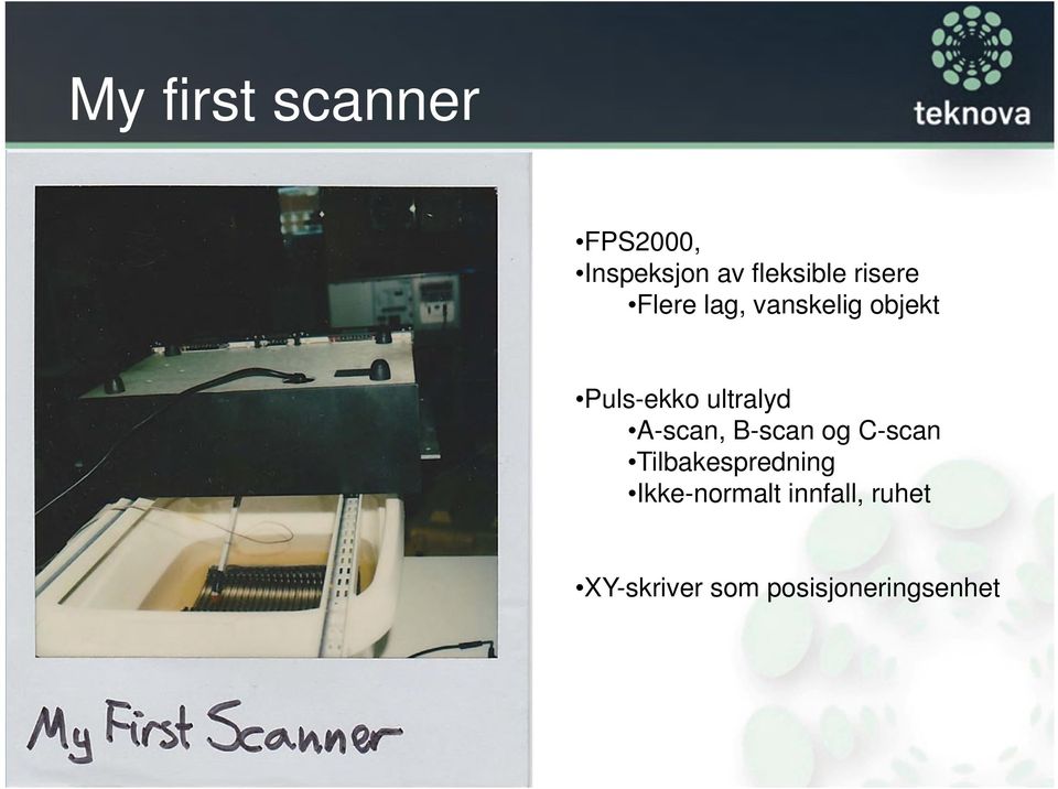 ultralyd A-scan, B-scan og C-scan Tilbakespredning