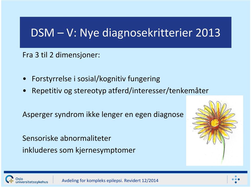 atferd/interesser/tenkemåter Asperger syndrom ikke lenger en