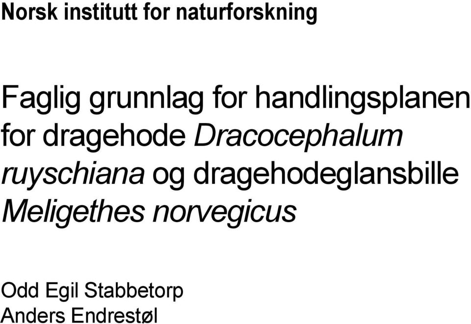 Dracocephalum ruyschiana og dragehodeglansbille