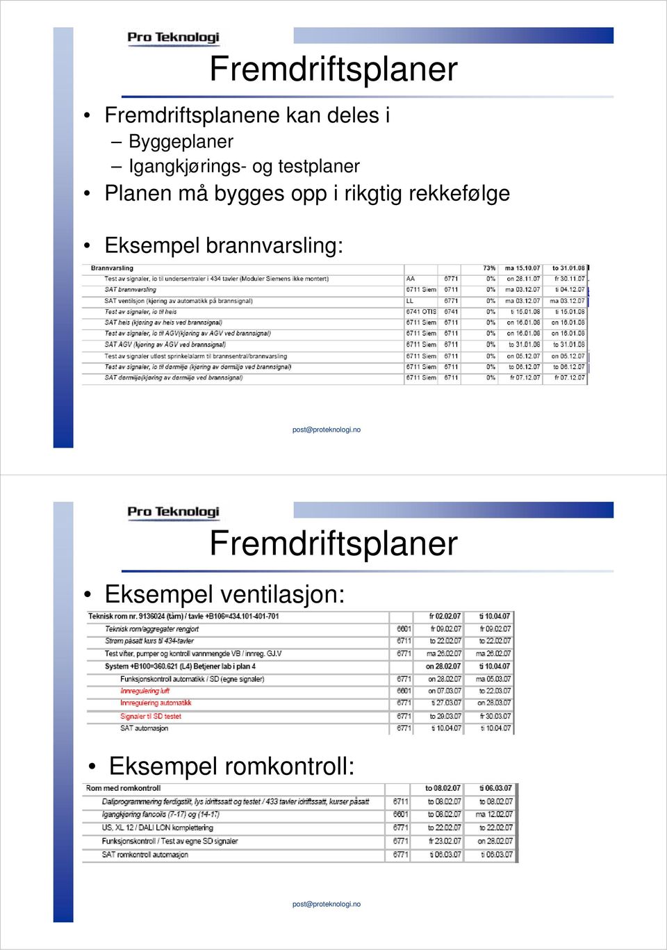 bygges opp i rikgtig rekkefølge Eksempel