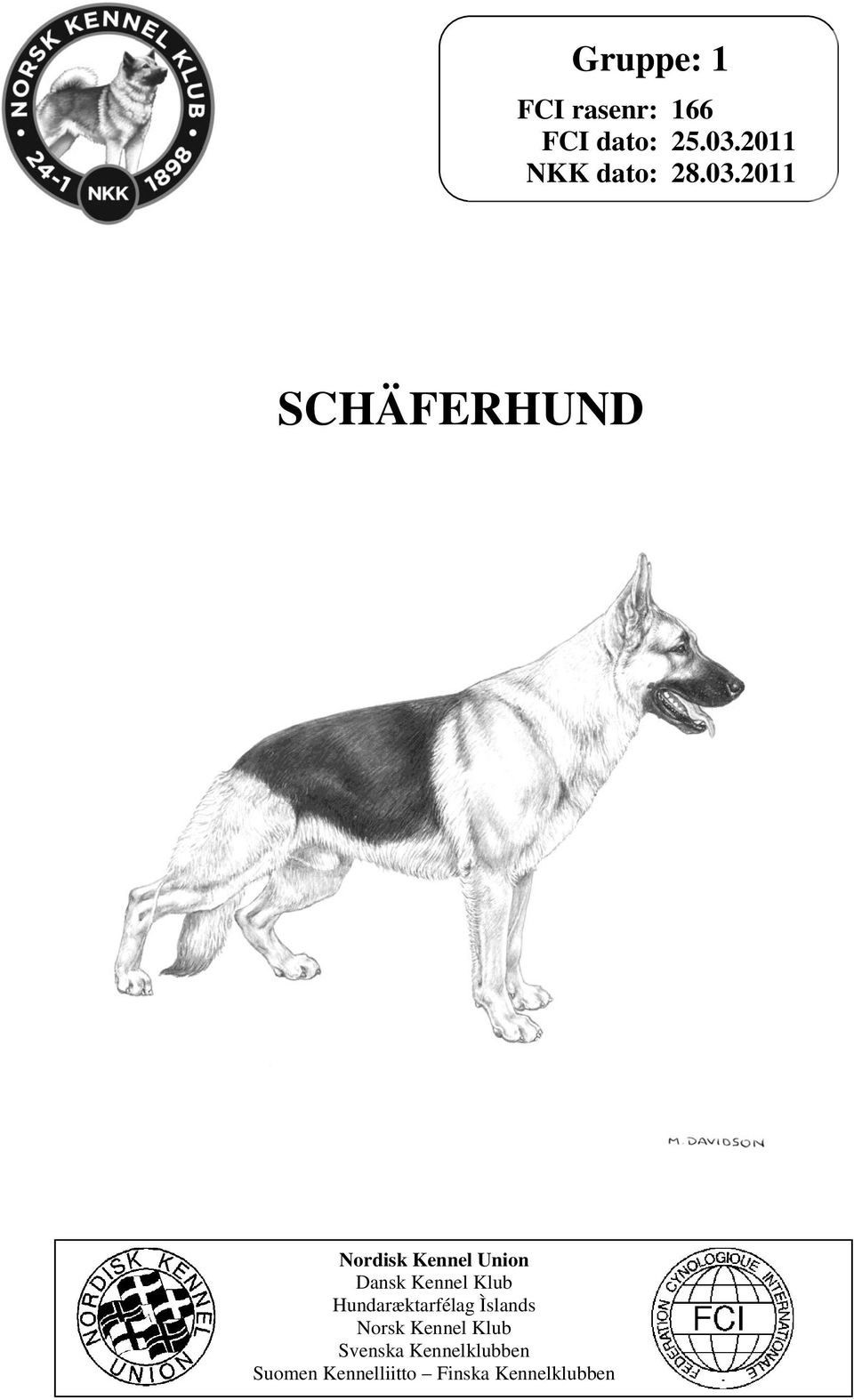 2011 SCHÄFERHUND Nordisk Kennel Union Dansk Kennel Klub