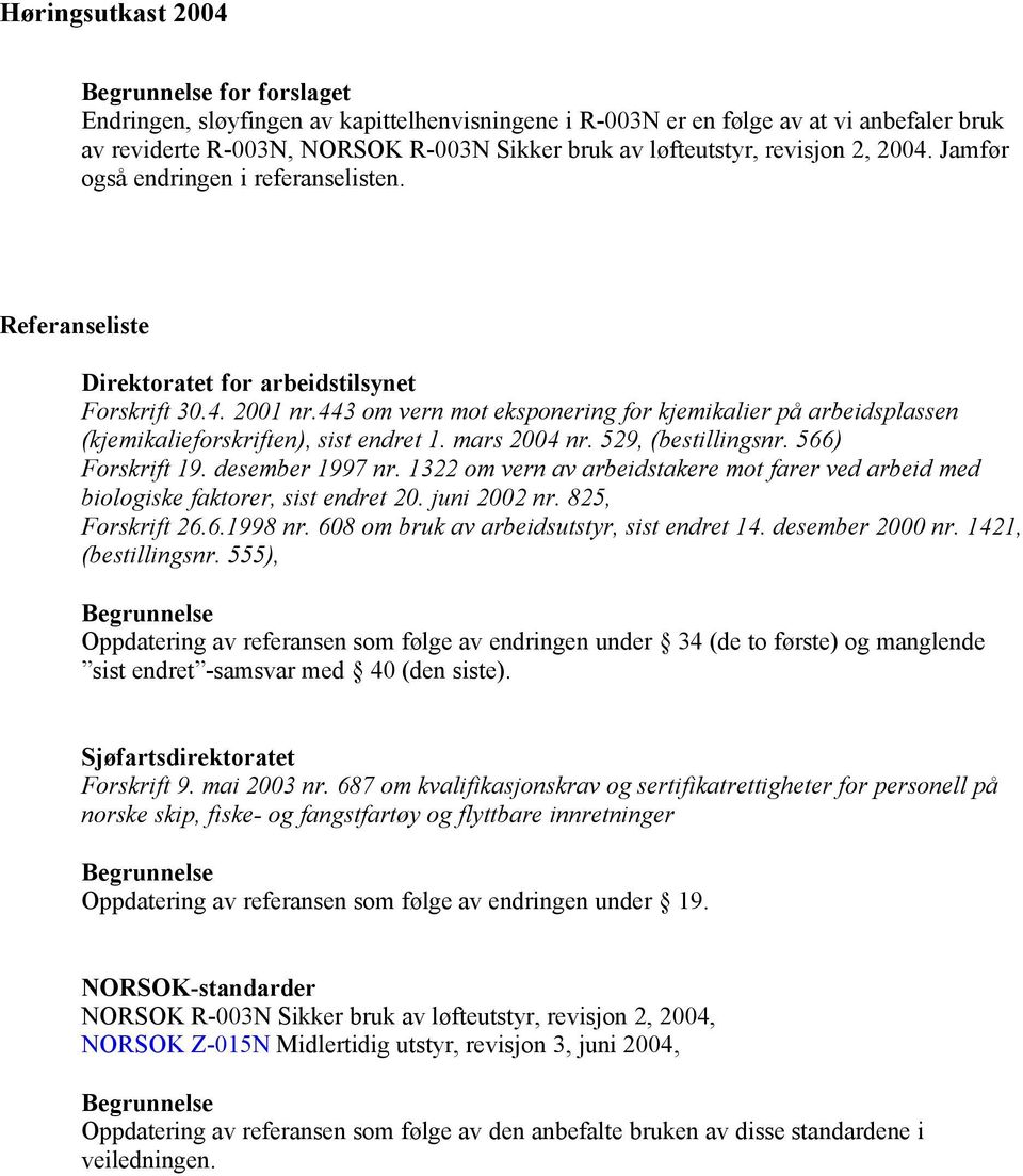 443 om vern mot eksponering for kjemikalier på arbeidsplassen (kjemikalieforskriften), sist endret 1. mars 2004 nr. 529, (bestillingsnr. 566) Forskrift 19. desember 1997 nr.