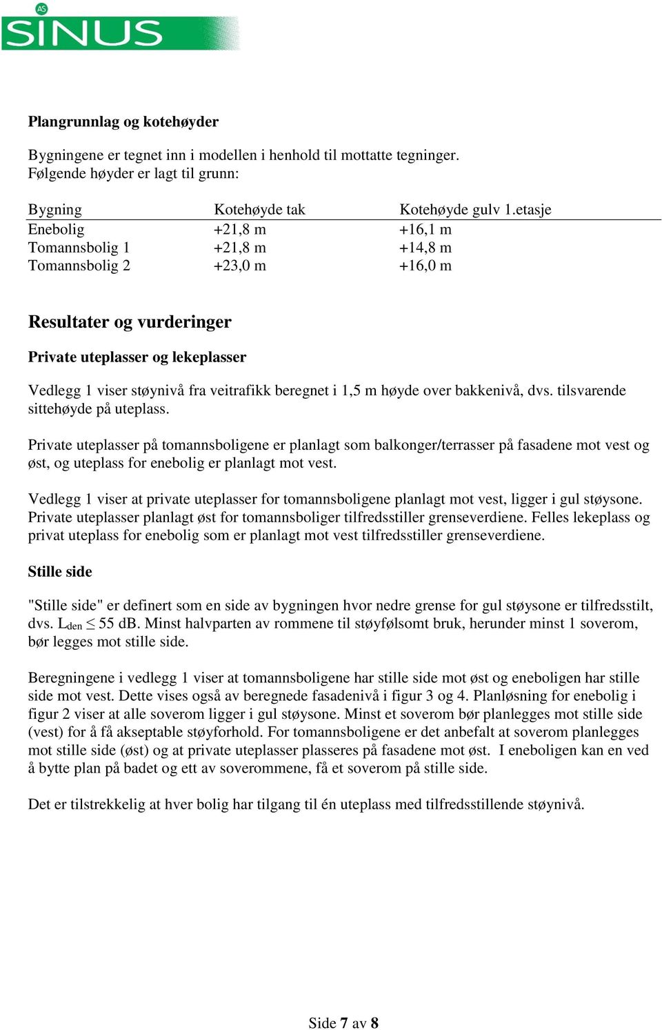 beregnet i 1,5 m høyde over bakkenivå, dvs. tilsvarende sittehøyde på uteplass.