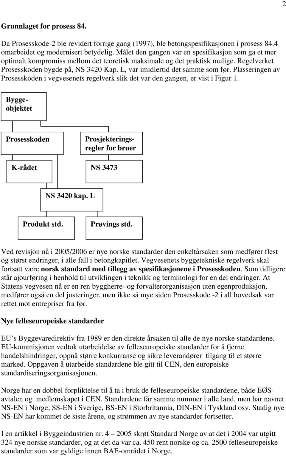 L, var imidlertid det samme som før. Plasseringen av Prosesskoden i vegvesenets regelverk slik det var den gangen, er vist i Figur 1.