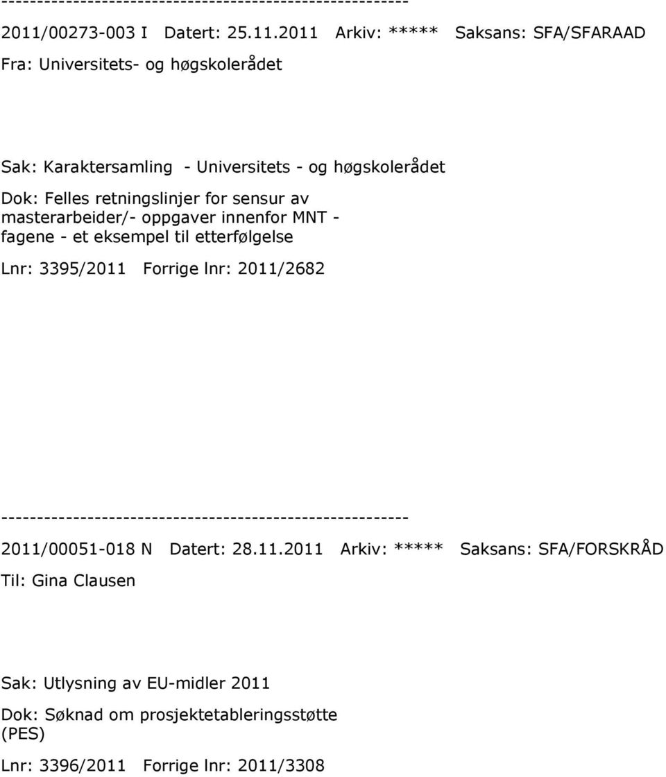 eksempel til etterfølgelse Lnr: 3395/2011 