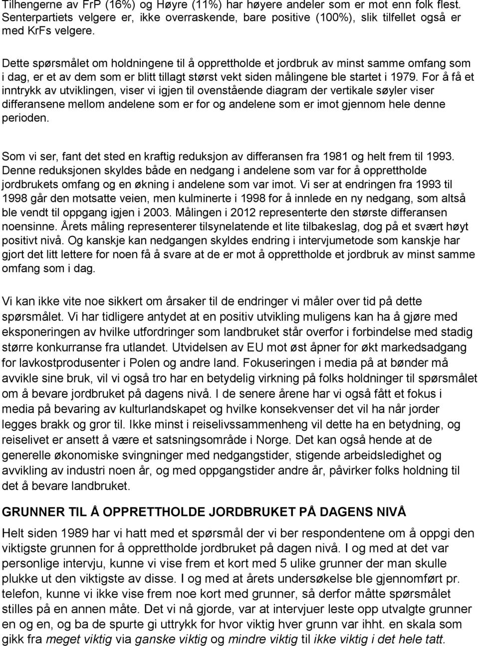 For å få et inntrykk av utviklingen, viser vi igjen til ovenstående diagram der vertikale søyler viser differansene mellom andelene som er for og andelene som er imot gjennom hele denne perioden.