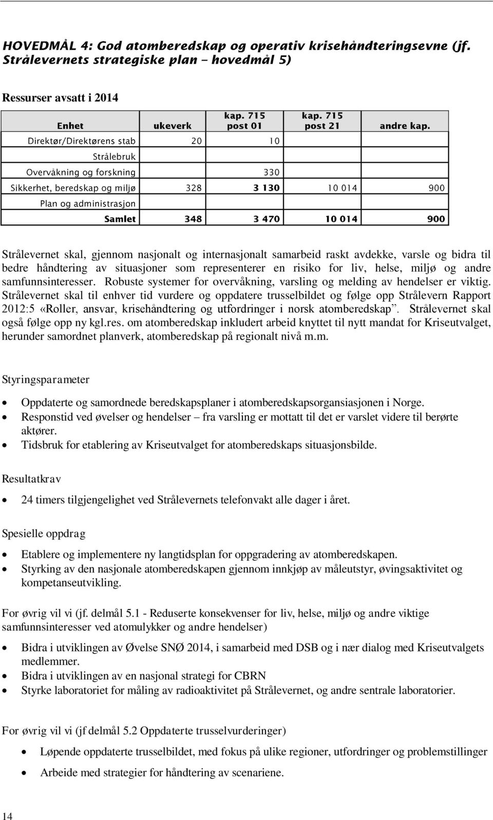 Strålevernet skal til enhver tid vurdere og oppdatere trusselbildet og følge opp Strålevern Rapport 2012:5 «Roller, ansvar, krisehåndtering og utfordringer i norsk atomberedskap.