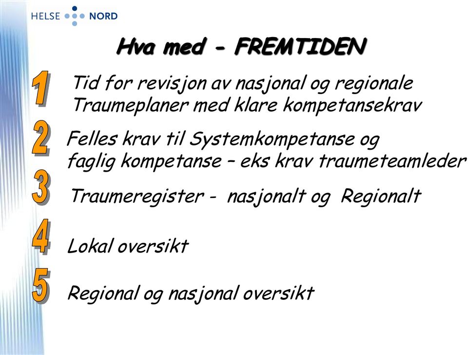 Systemkompetanse og faglig kompetanse eks krav traumeteamleder