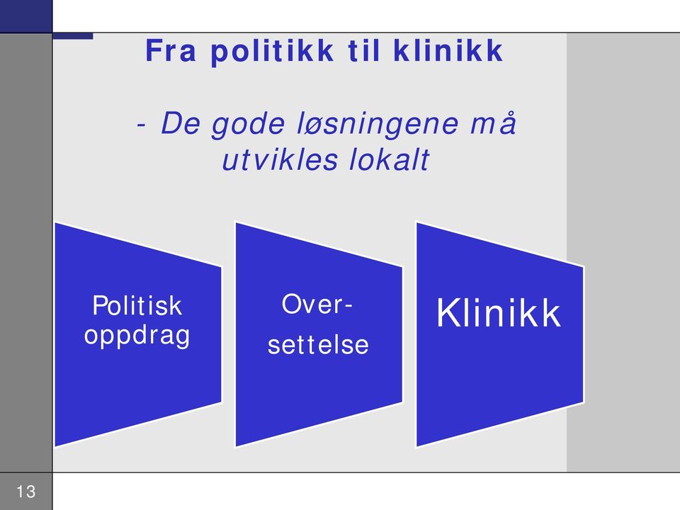 utvikles lokalt Politisk