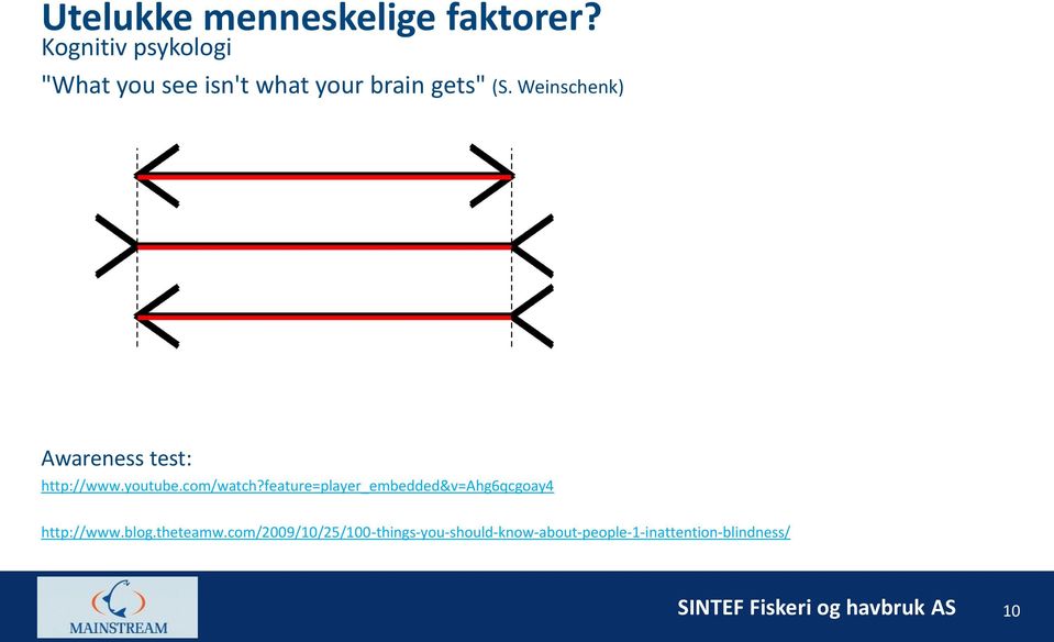 Weinschenk) Awareness test: http://www.youtube.com/watch?