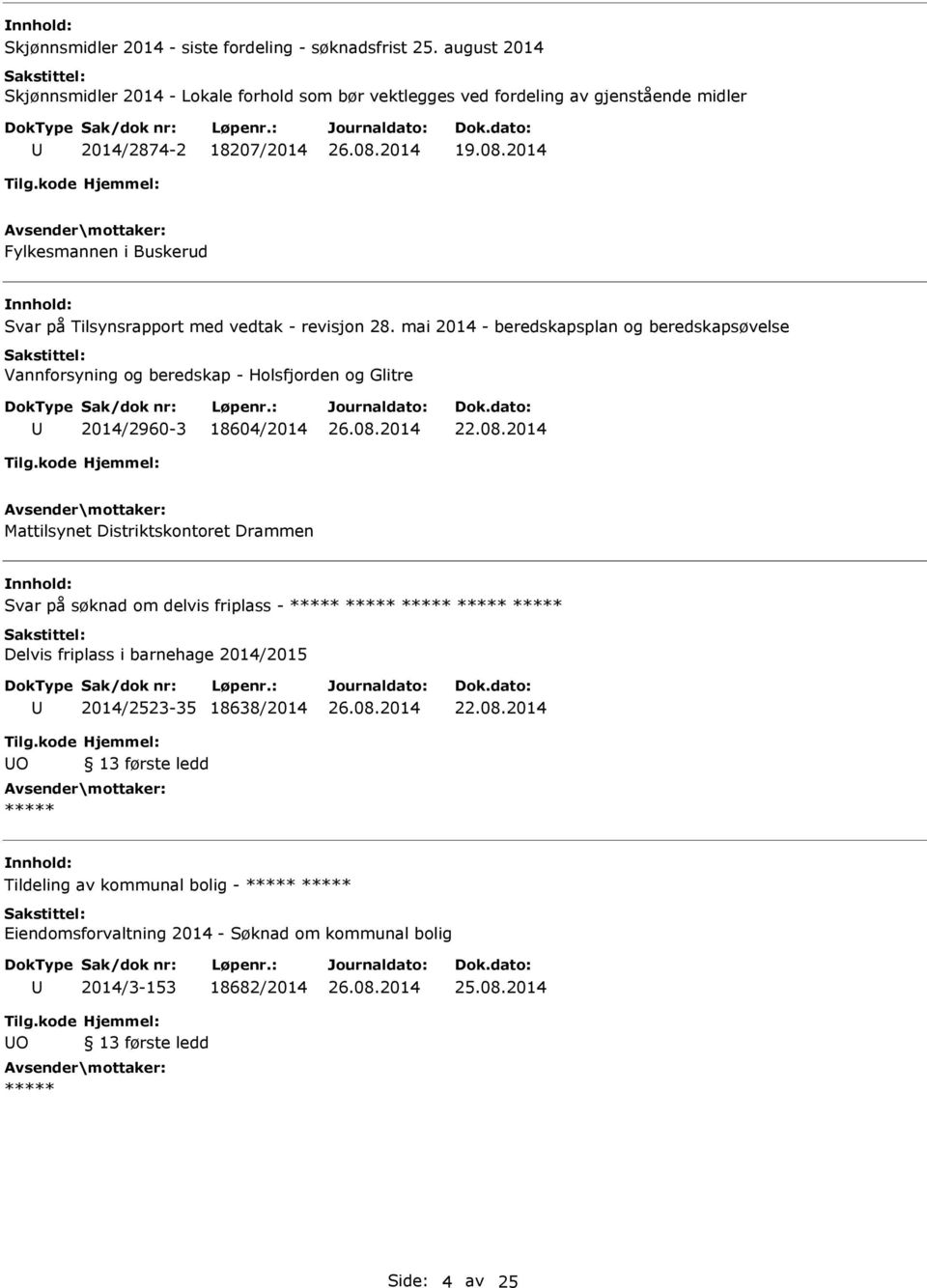 2014 Fylkesmannen i Buskerud Svar på Tilsynsrapport med vedtak - revisjon 28.