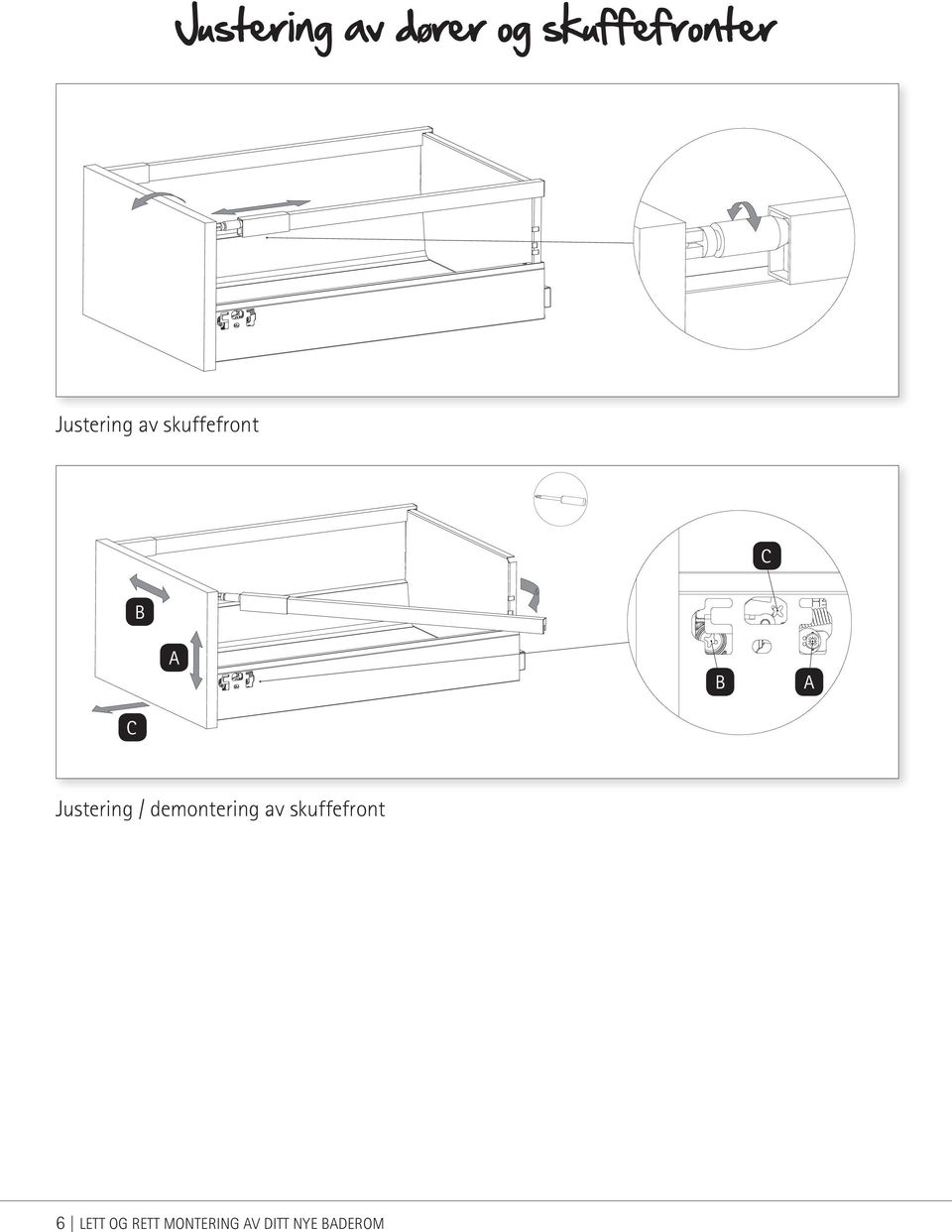/ demontering av skuffefront 6 Lett