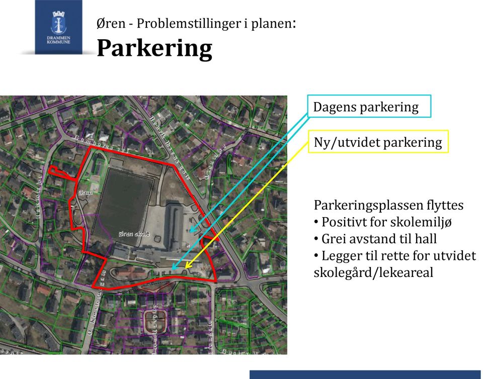 Parkeringsplassen flyttes Positivt for skolemiljø