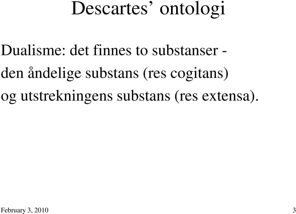 substans (res cogitans) og