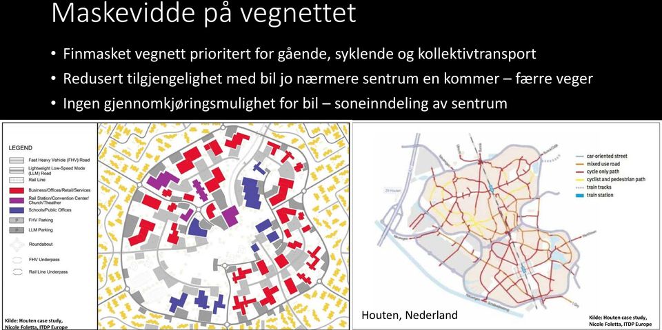veger Ingen gjennomkjøringsmulighet for bil soneinndeling av sentrum Kilde: Houten case