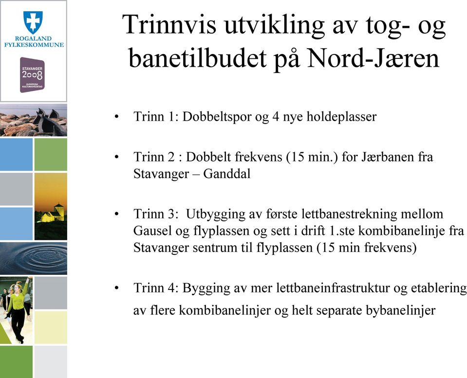 ) for Jærbanen fra Stavanger Ganddal Trinn 3: Utbygging av første lettbanestrekning mellom Gausel og flyplassen