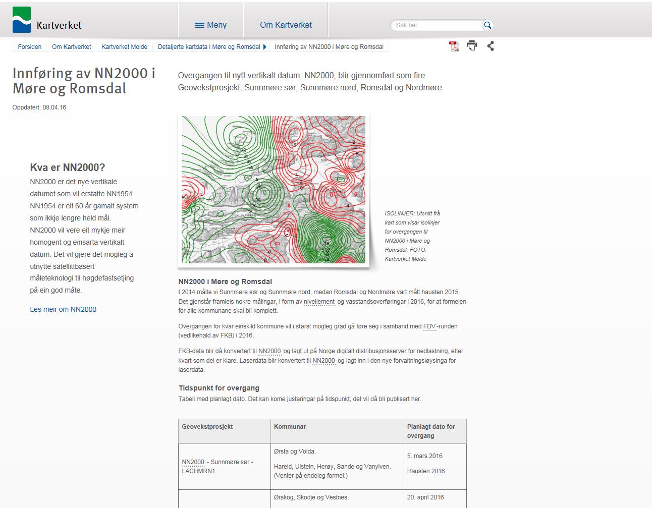 Nettside http://kartverket.