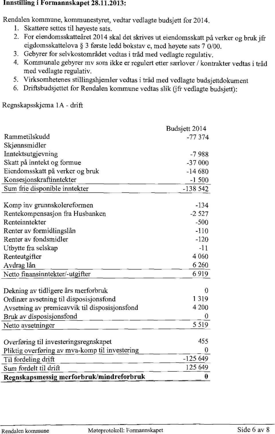 Gebyrer for selvkostområdet vedtas i tråd med vedlagte regulativ. Kommunale gebyrer mv som ikke er regulert etter særlover / kontrakter vedtas i tråd med vedlagte regulativ.