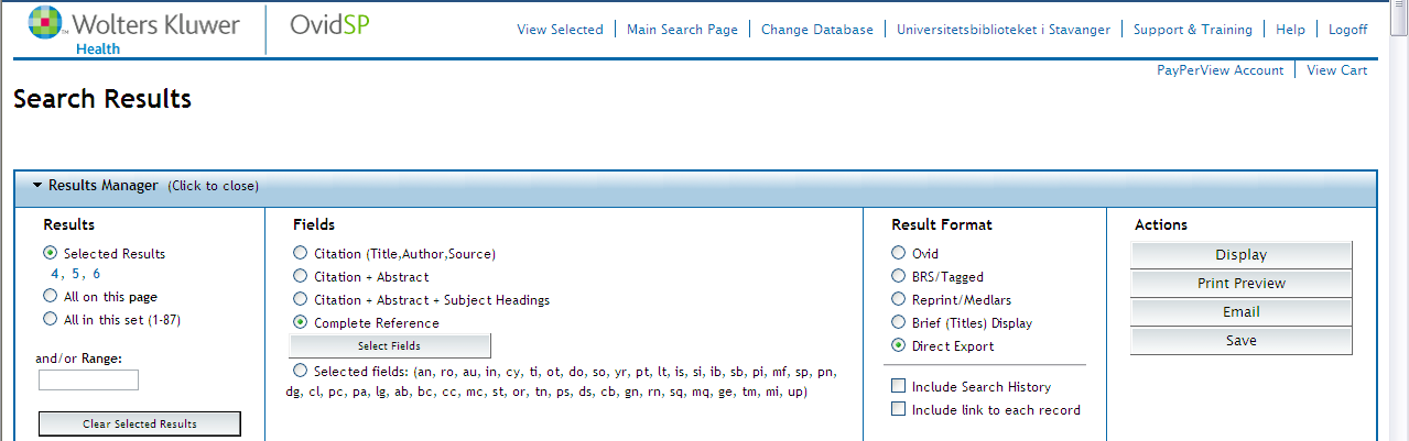 Biological abstracts Velg Selected results.