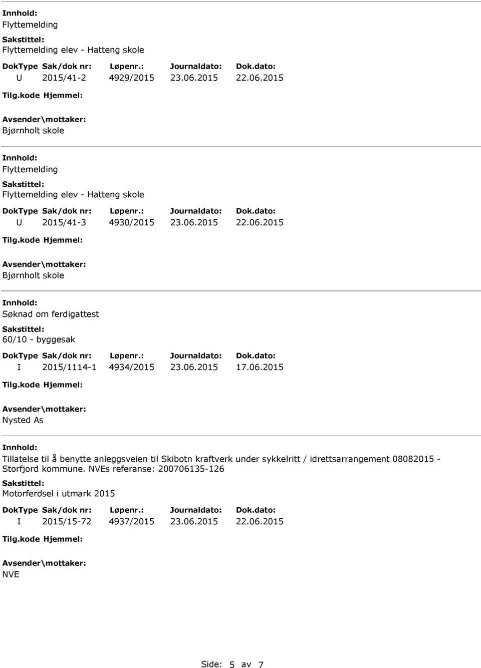 06.2015 Nysted As Tillatelse til å benytte anleggsveien til Skibotn kraftverk under sykkelritt / idrettsarrangement