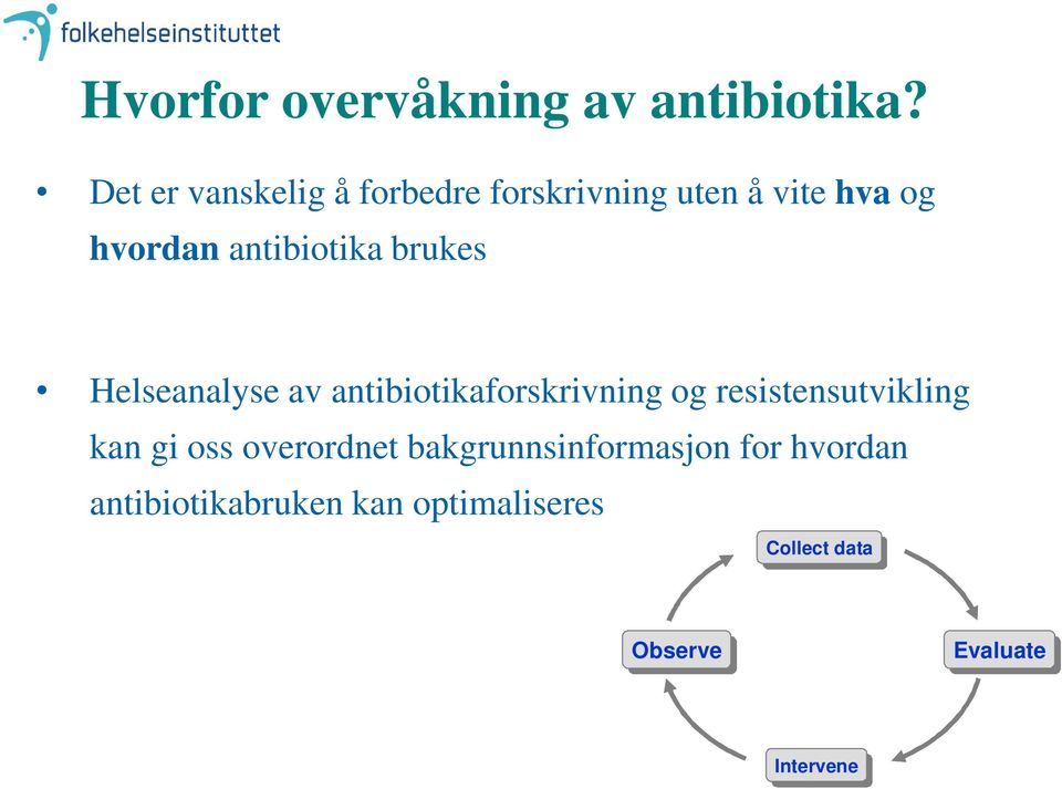 antibiotika brukes Helseanalyse av antibiotikaforskrivning og