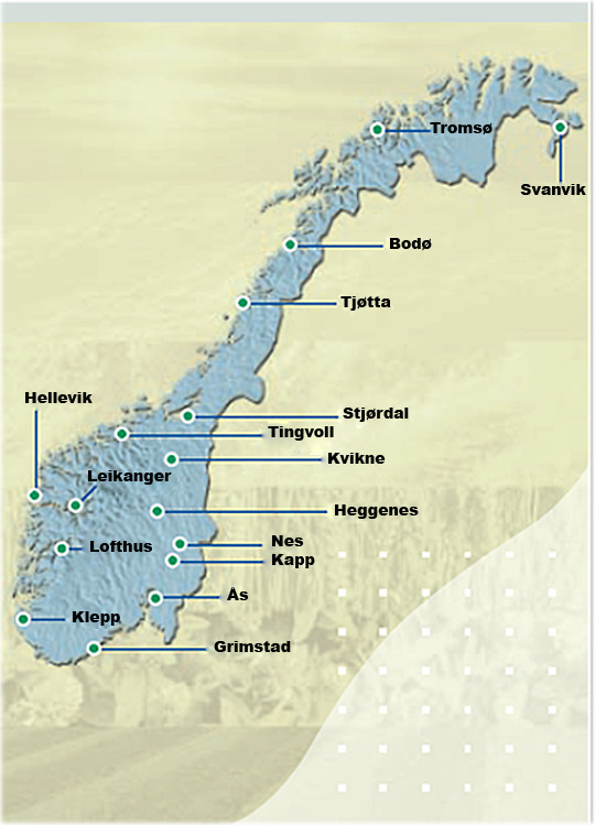 Fakta om Bioforsk Totalt ca 440 ansatte