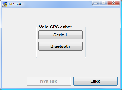 Brukerveiledning ELRAPP 85 8.9.4 Søk etter GPS enhet Om man bytter GPS enhet eller kopler opp for første gang kan man her foreta et søk etter den nye enheten.