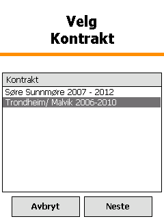 av data. Brukerveiledning ELRAPP 98 8.4.1 Valg av kontroller som skal utføres Steg 1. Velg Utfør Kontroller fra hovedmenyen. Du vil da få en liste over tilgjengelige kontrakter.