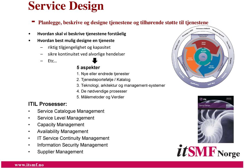 Management Service Level Management Capacity Management Availability Management IT Service Continuity Management Information Security Management Supplier