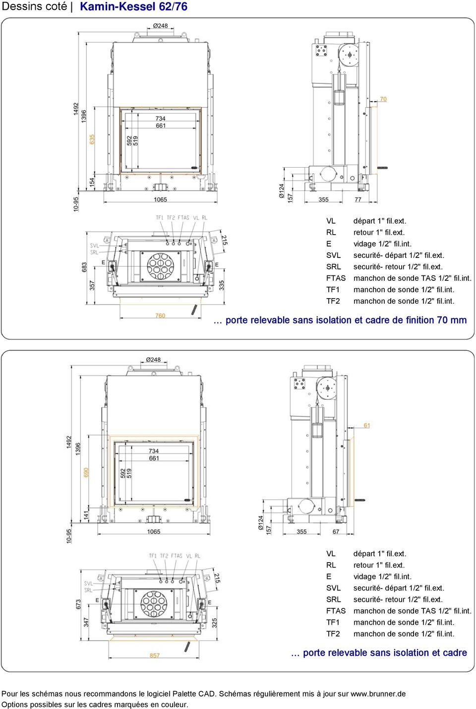 porte relevable sans isolation et cadre de finition 70 mm S