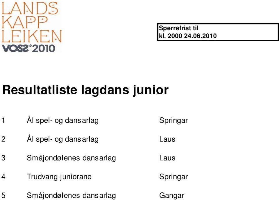 dans arlag Springar 2 Ål spel- og dans arlag Laus 3