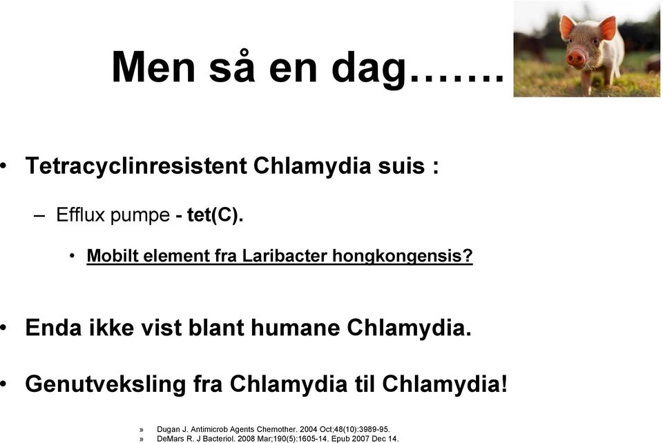 Genutveksling fra Chlamydia til Chlamydia!» Dugan J. Antimicrob Agents Chemother.