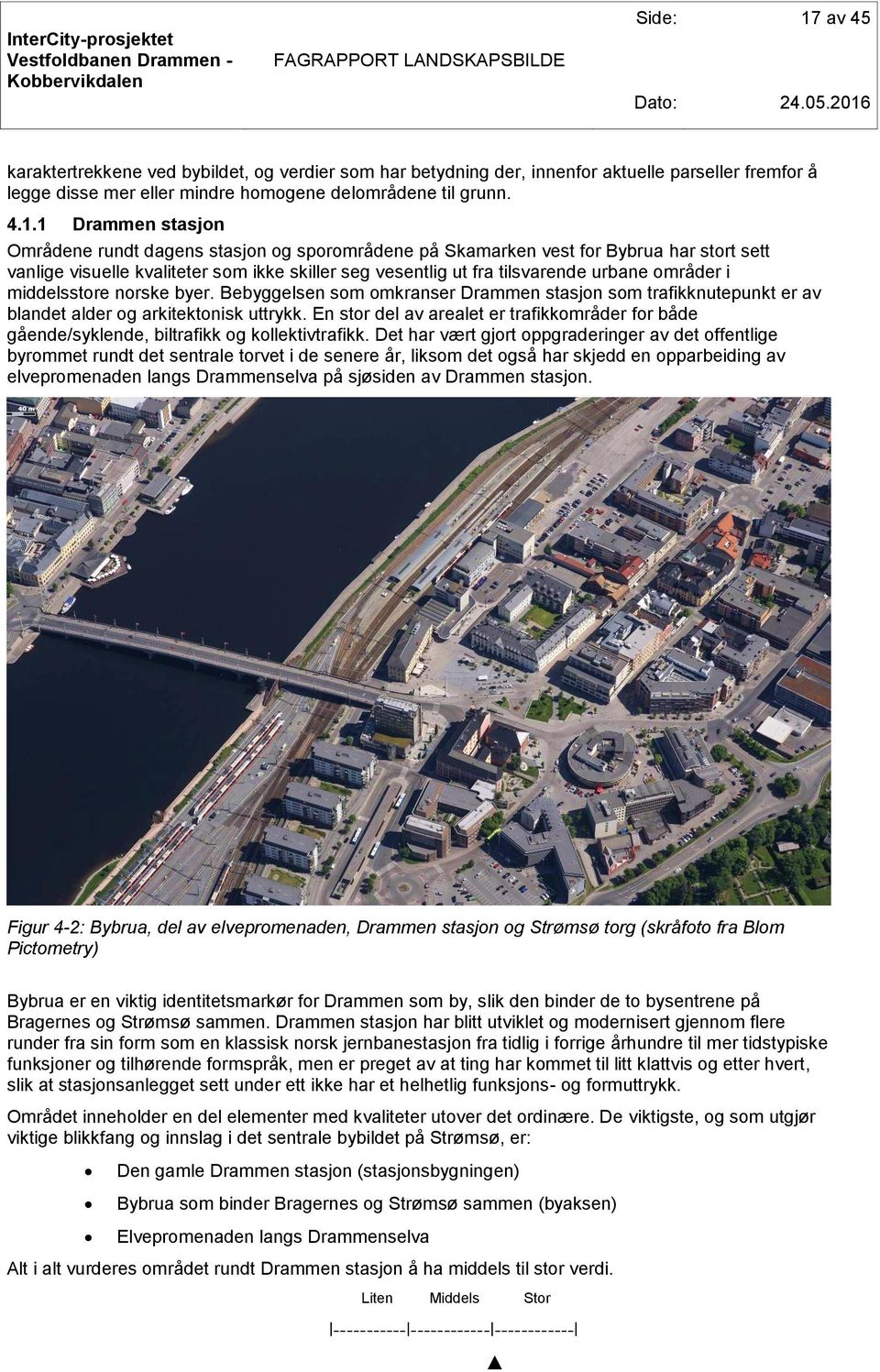 norske byer. Bebyggelsen som omkranser Drammen stasjon som trafikknutepunkt er av blandet alder og arkitektonisk uttrykk.