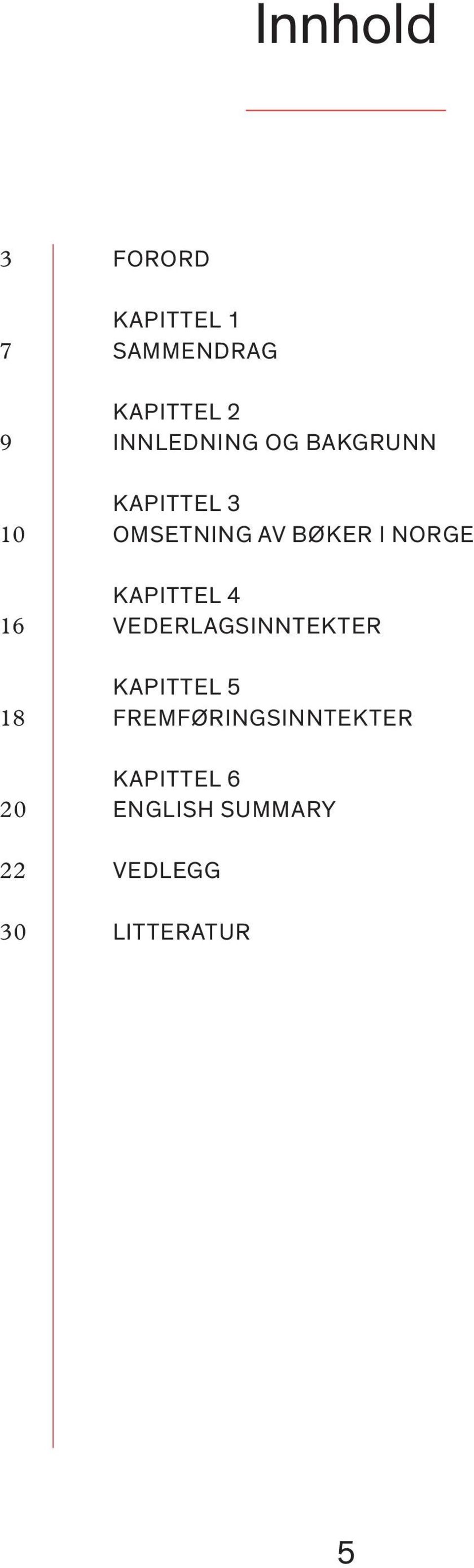 NORGE KAPITTEL 4 16 VEDERLAGSINNTEKTER KAPITTEL 5 18